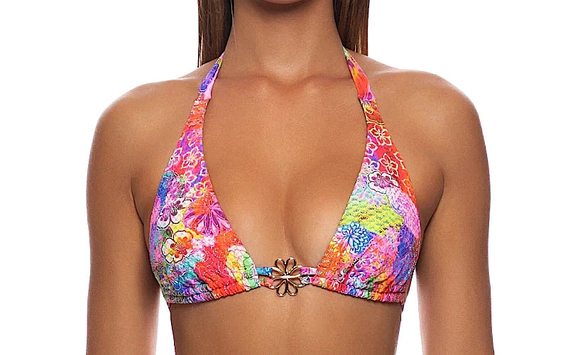 Triangle Halter-Seamless Ruched Back Bikini